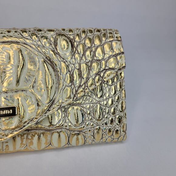 BRAHMIN Veronica Hologram Melbourne Gold Wallet Genuine Leather Iridescent NWT - Picture 4 of 12